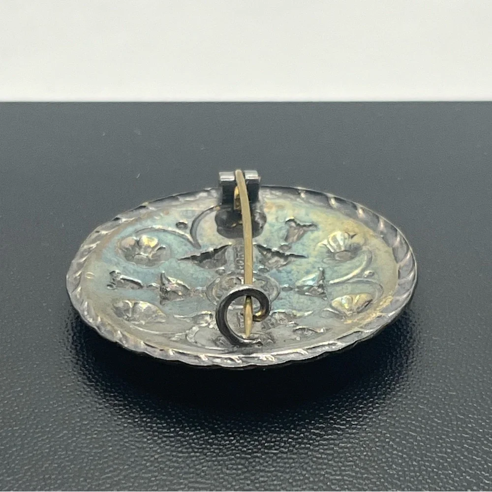Andresen & Scheinpflug Norway vintage Sterling Silver Black Enamel Brooch pin - Picture 10 of 16
